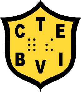 The CTEBVI Logo: a yellow shield containing the letters CTEBVI in black, and the words ”for the” in braille.