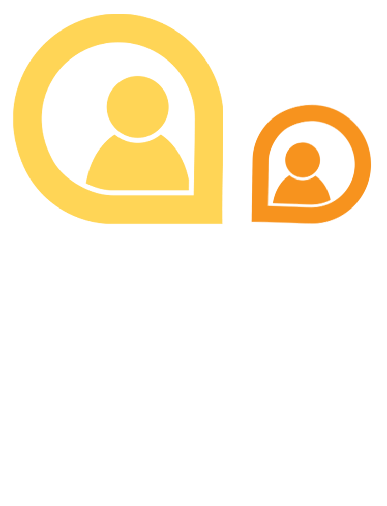 Three rounded shapes with people icons in the center of each circle.